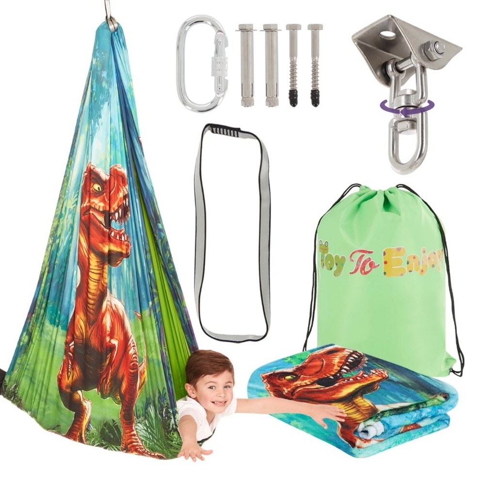 NWT Dinosaur Hanging Sensory Tent Swing for Kids
